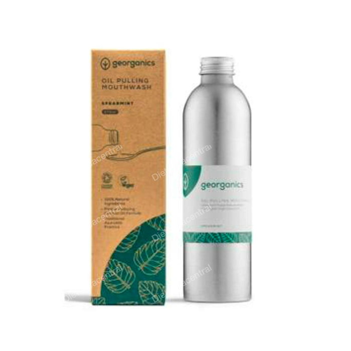 GEORGANICS Enjuague Bucal Natural Oil Pulling Orgánico con Aceite de Coco y Hierbabuena, 275 ml GEORGANICS Enjuague Bucal Natural Oil Pulling Orgánico con Aceite de Coco y Hierbabuena, 275 ml