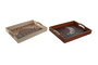 DKD Home Decor Bandeja MDF Calima 2 Surtido 40x30x5 cm en Terracota y Beige