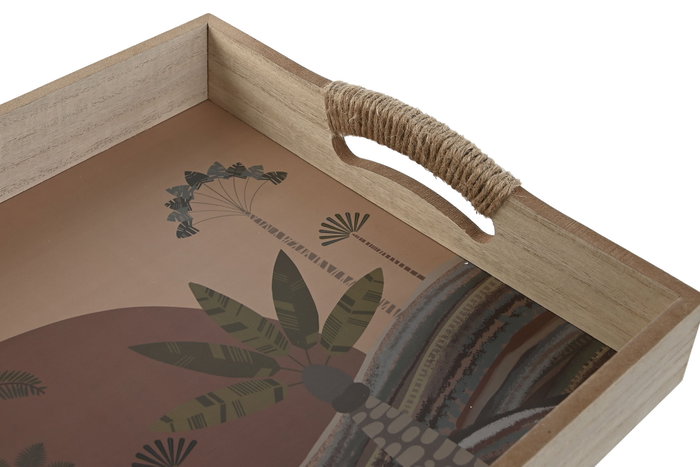 DKD Home Decor Bandeja MDF Calima 2 Surtido 40x30x5 cm en Terracota y Beige DKD Home Decor Bandeja MDF Calima 2 Surtido 40x30x5 cm en Terracota y Beige
