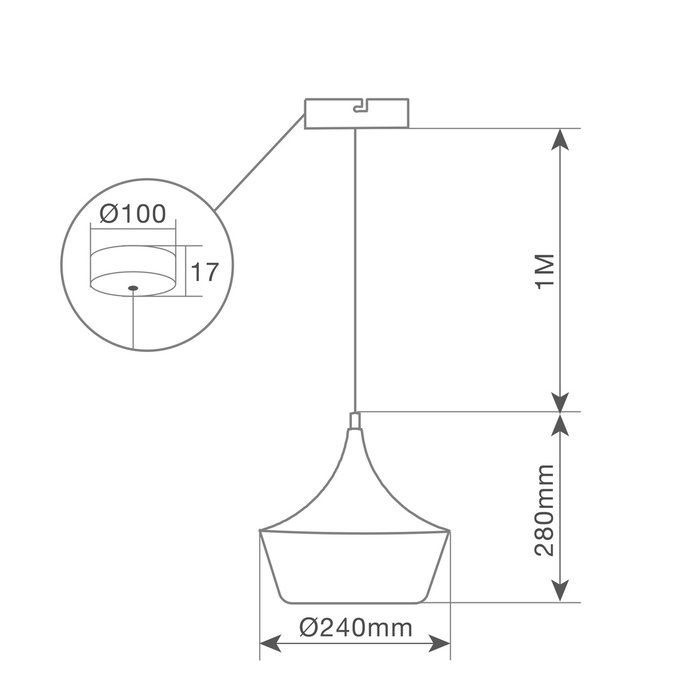 GSC Evolution Lámpara de techo colgante Serie Gombe E27 Ø240mm Blanco GSC Evolution Lámpara de techo colgante Serie Gombe E27 Ø240mm Blanco