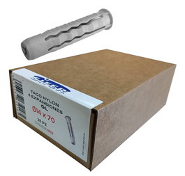 SIFER Taco Nylon SX 14x70 mm con 4 expansiones, caja de 25 unidades