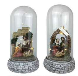 DKD Home Decor Nacimiento Navidad Tradicional Multicolor 4 Unidades 10 x 21 x 10 cm Cristal Led