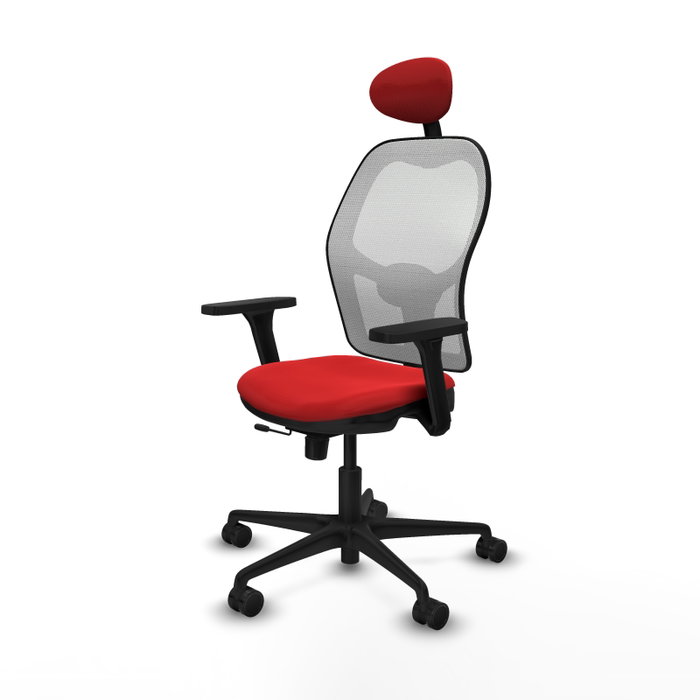 PIQUERAS Y CRESPO Silla de oficina Jorquera con mecanismo Sincro/Traslack, Rojo y Blanco PIQUERAS Y CRESPO Silla de oficina Jorquera con mecanismo Sincro/Traslack, Rojo y Blanco