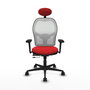 PIQUERAS Y CRESPO Silla de oficina Jorquera con mecanismo Sincro/Traslack, Rojo y Blanco