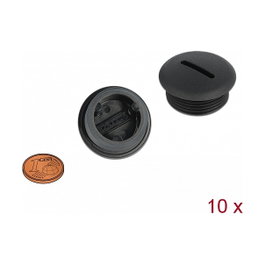 DeLOCK Tapón de cierre M25 x 1,5 negro 10 piezas