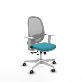 PIQUERAS Y CRESPO Silla de oficina Cilanco con mecanismo Sincro/Traslack, Turquesa y Gris
