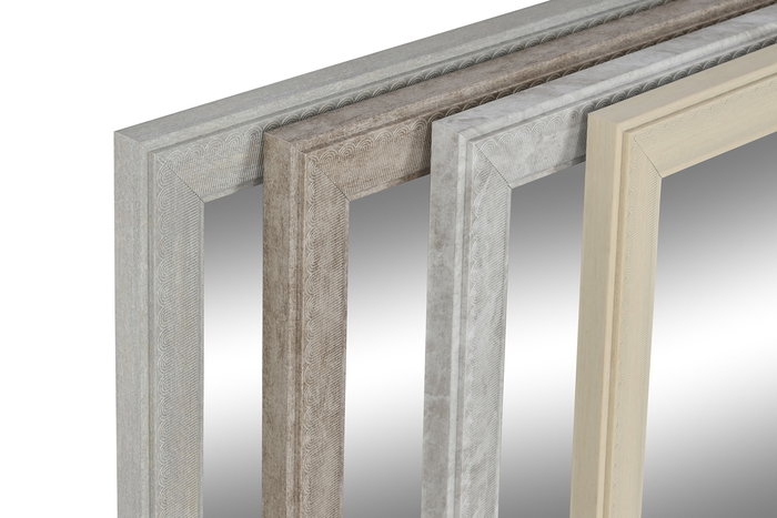 DKD Home Decor Espejo Tradicional Blanco Beige 2 x 66 x 36 cm (4 Unidades)