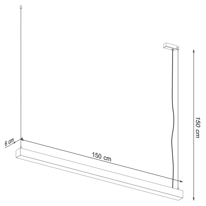 PINNE SOL-TH.084 Lámpara Colgante PINNE 150, Moderna y Minimalista, Versátil (Colgante, Plafón, Aplique) para Gimnasio, Oficina o Hogar