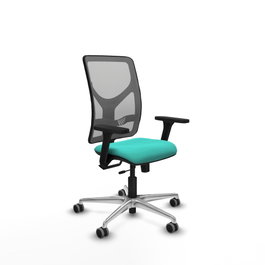 PIQUERAS Y CRESPO Silla de oficina Motilla con mecanismo Sincro/Traslack, Turquesa y Gris