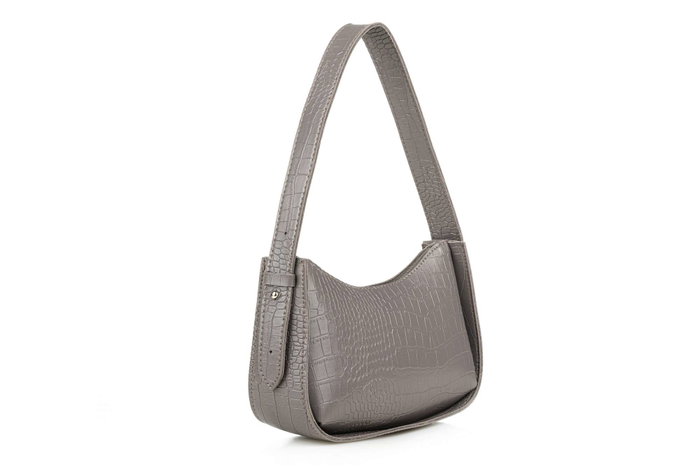 Lucky Bees Bolso de Hombro 1296 Croco Grey Cuero de Polivinilo Gris 23x7x15 cm Lucky Bees Bolso de Hombro 1296 Croco Grey Cuero de Polivinilo Gris 23x7x15 cm