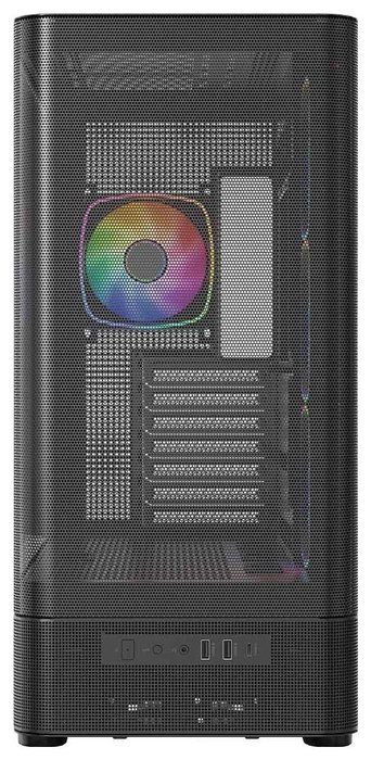 Modecom Volcano AQ400 ARGB Mid Tower Caja PC Negra, Ventiladores ARGB, Pantalla LCD 6.2"