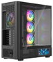 Modecom Volcano AQ400 ARGB Mid Tower Caja PC Negra, Ventiladores ARGB, Pantalla LCD 6.2"