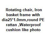 DKD Home Decor Sillón Terraza y Jardín Ratán Sintético y Hierro Marrón Claro Blanco 83 x 73 x 143 cm