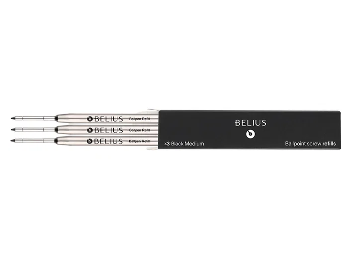 Belius Recambio Bolígrafo Negro Punta 0,8 mm Caja 3 Unidades
