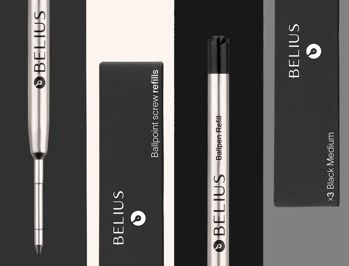 Belius Recambio Bolígrafo Negro Punta 0,8 mm Caja 3 Unidades