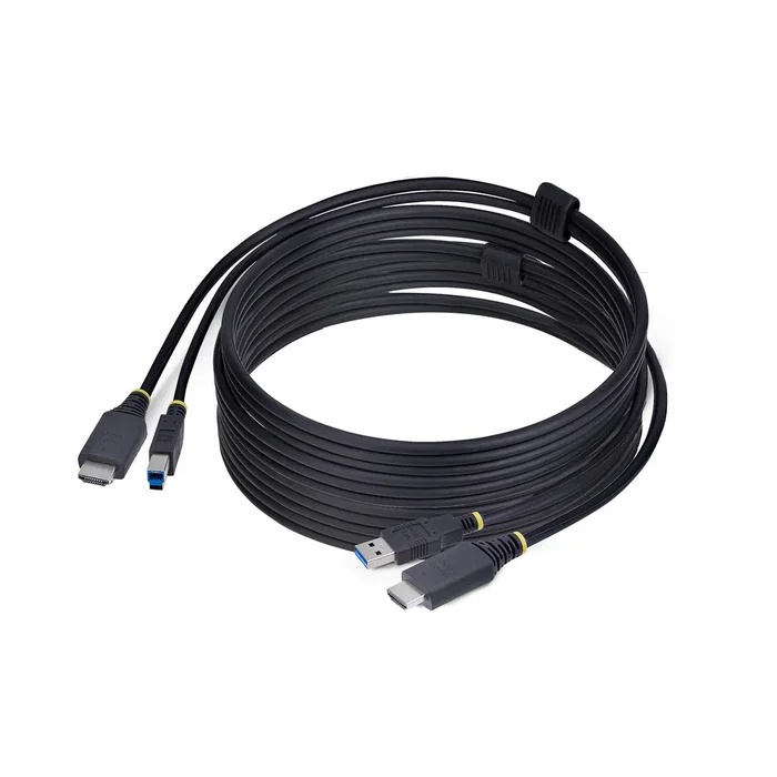 StarTech.com Cable KVM Combo HU12210-KVM-CABLE HDMI 4K 60Hz y USB 3.0 5Gbps para Video, Teclado y Ratón, 3.1m Negro