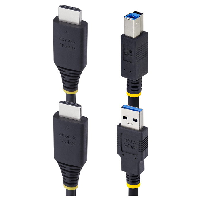 StarTech Cable KVM HDMI y USB 3.2 Gen 1 de 3,1 m, 4K 60Hz, Negro