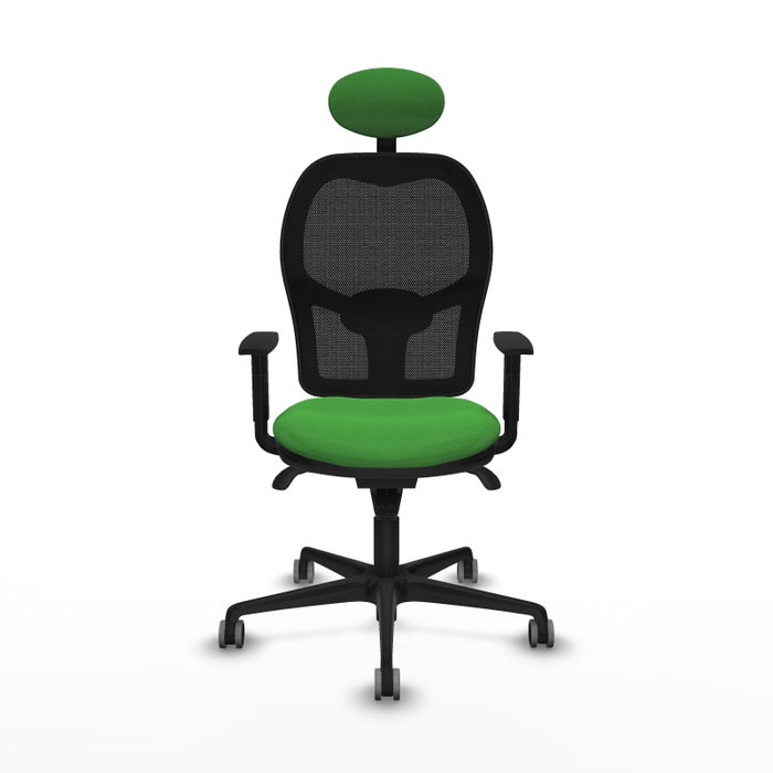 PIQUERAS Y CRESPO Silla de oficina Jorquera con mecanismo Sincro, Verde y Negro