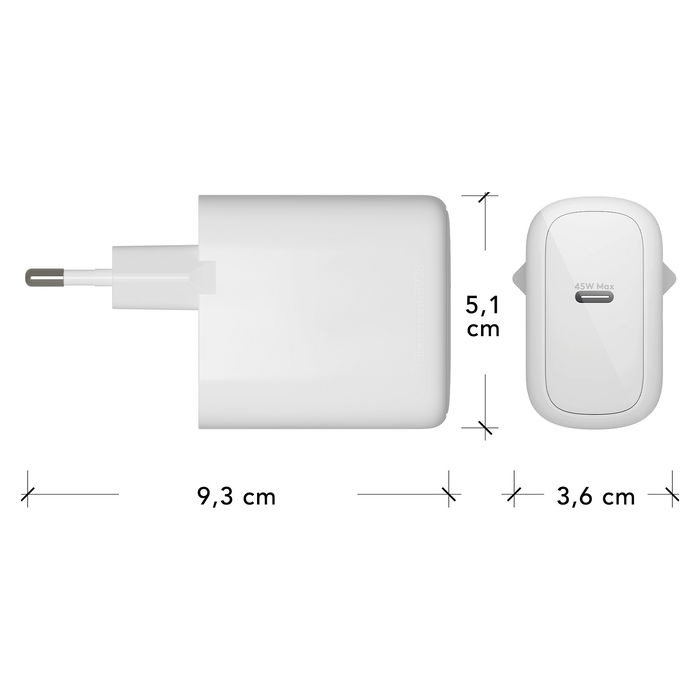 Dbramante1928 Re-Charge Cargador de Pared 45W EU, USB Tipo-C, CH45EUWH7112, Blanco, Compatible Universal 110-240V Dbramante1928 Re-Charge Cargador de Pared 45W EU, USB Tipo-C, CH45EUWH7112, Blanco, Compatible Universal 110-240V