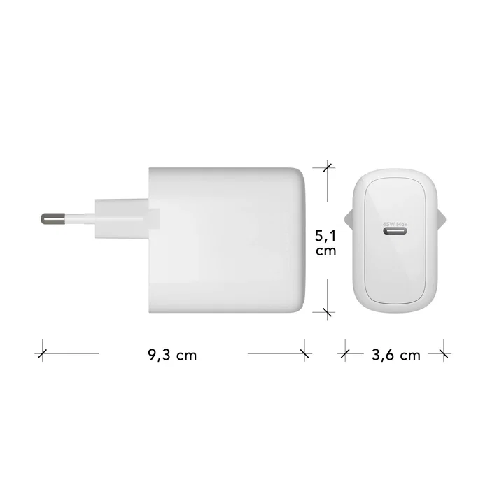 dbramante1928 CH45EUWH7112 Cargador de Pared 45W USB-C Universal Blanco - Corriente Alterna (110-240V), CE/FCC/RoHS