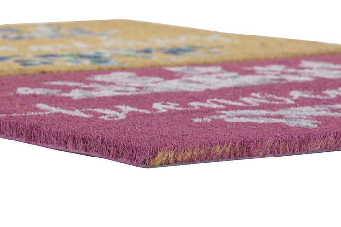 DKD Home Decor Felpudo Básicos Marron Rosa Fibra coco Goma 40 x 60 cm (2 Unidades)
