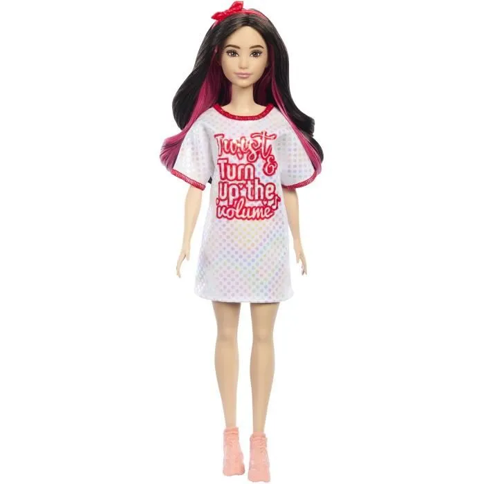 MuÑeca mattel barbie fashionistas-puppe mit blancoem t-shirt-kleid hrh12 MuÑeca mattel barbie fashionistas-puppe mit blancoem t-shirt-kleid hrh12