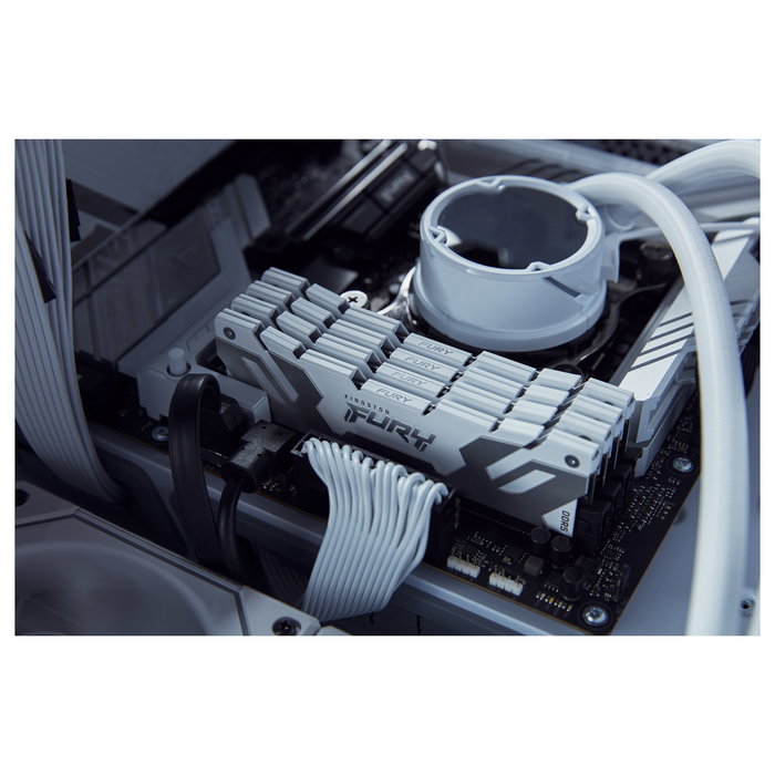 Kingston FURY Renegade White 32GB (2 x 16GB) 8000MT/s DDR5 CL38 DIMM Kit de Memoria RAM para PC - XMP 3.0, Disipador Térmico