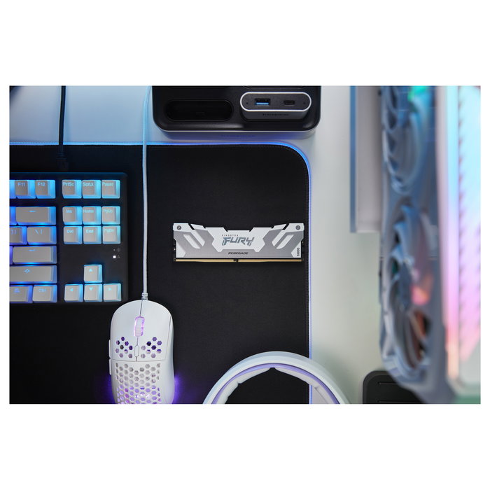 Kingston FURY Renegade White 32GB (2 x 16GB) 8000MT/s DDR5 CL38 DIMM Kit de Memoria RAM para PC - XMP 3.0, Disipador Térmico