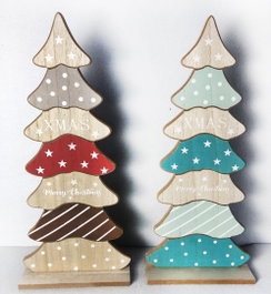 DKD Home Decor Decoración de Madera Árbol Surtido de 2 Colores