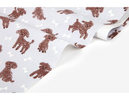 Dailylike Tela de algodón poodle tejido oxford 1,50m x 3m Animales