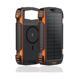 4smarts Powerbank Solar TitanPack UltiMag 20000mAh Quick Charge 3.0 Carga Inalámbrica 15W Carga Solar Negro Naranja