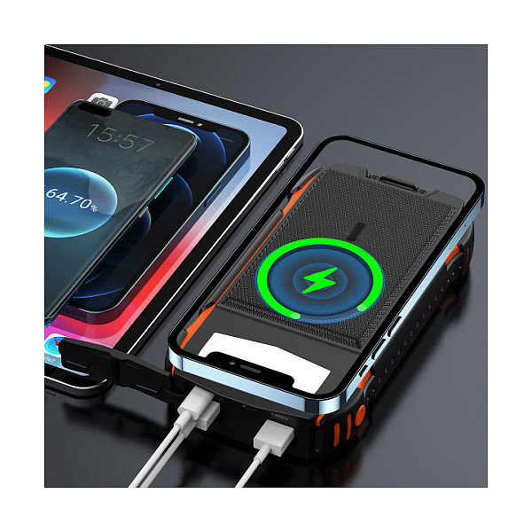 4smarts Powerbank Solar TitanPack UltiMag 20000mAh Quick Charge 3.0 Carga Inalámbrica 15W Carga Solar Negro Naranja 4smarts Powerbank Solar TitanPack UltiMag 20000mAh Quick Charge 3.0 Carga Inalámbrica 15W Carga Solar Negro Naranja