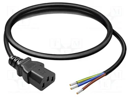 QOLTEC Cable de alimentación H05VV-F 3G0,75mm2 IEC C13 hembra 0,5m