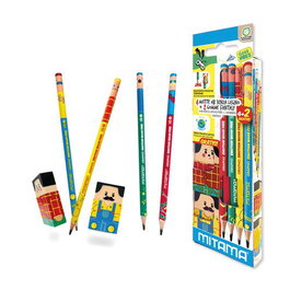 MITAMA Lápiz de Grafito Mitama Eco sin Madera + 2 Gomas