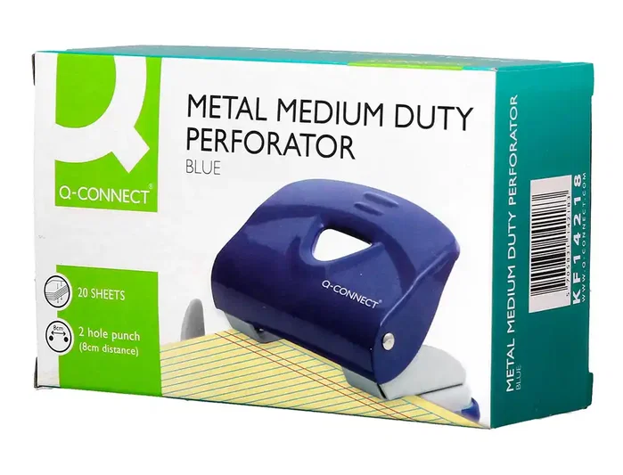 Q-connect Taladrador KF14218 azul capacidad 20 hojas