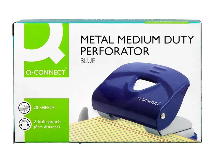 Q-connect Taladrador KF14218 azul capacidad 20 hojas