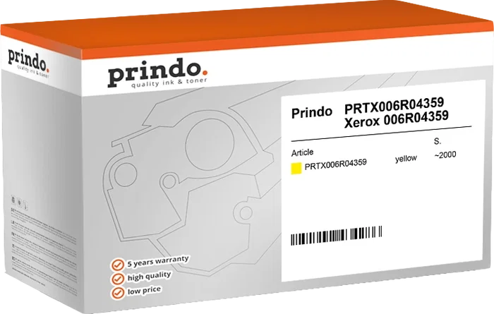 Prindo Tóner Amarillo Compatible con Xerox 006R04359 2000R04359 – 2.000 Páginas Prindo Tóner Amarillo Compatible con Xerox 006R04359 2000R04359 – 2.000 Páginas