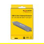 DeLOCK 42616 Caja Externa para SSD M.2 NVMe PCIe, USB 3.2 Gen 2 Tipo-C y Tipo-A, 10 Gbit/s, Metal Plata
