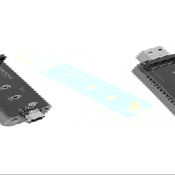 DeLOCK 42616 Caja Externa para SSD M.2 NVMe PCIe, USB 3.2 Gen 2 Tipo-C y Tipo-A, 10 Gbit/s, Metal Plata