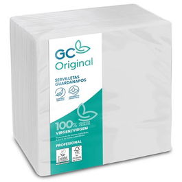 GC Servilletas 1 Capa 30x30cm Pasta FSC Pack 100 Unidades Blanco