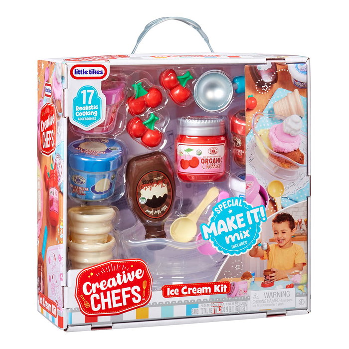 Little Tikes Creative Chefs Kit De Helados 639661 - Juego de Cocina Realista para Niños con Recetas, Inglés, Francés, Portugués, Español, +3 Años