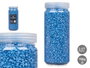 Giftdecor Bote con Piedras Decorativas Metalizadas 2-5 mm, 700 g Color Azul, Bote de 6.5x6.5x15.8 cm (Set de 12)