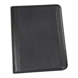 GENIE 12444 Mochila para Portátil y Carpeta A4 Negra, Cuero y Nylon, con Cremallera, Portabolígrafos, 375 x 640 x 280 mm