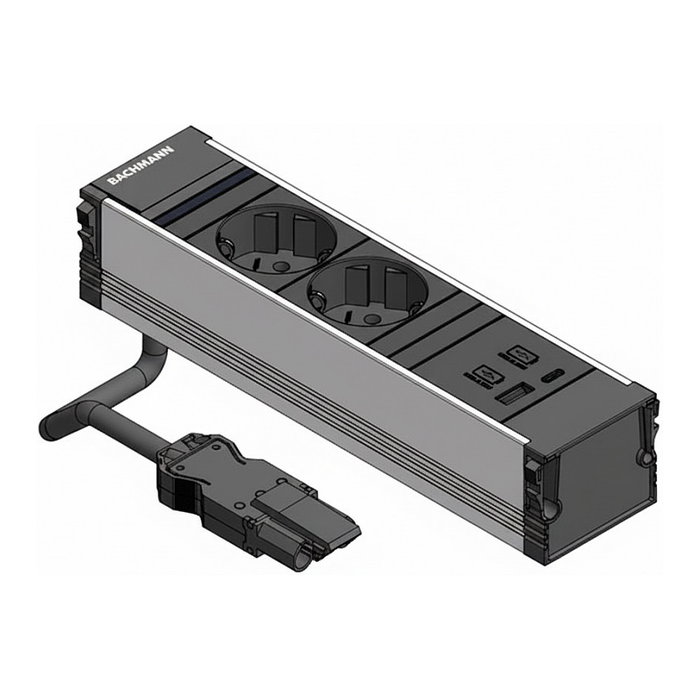Bachmann CONI 2x Schutzkontakt 1xUSB A/C 22W schwarz Bachmann CONI 2x Schutzkontakt 1xUSB A/C 22W schwarz