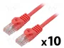 LANBERG Patch cord Cat 6 U/UTP 0,25m rojo