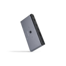 Nanocable Switch KVM 2x USB-C a 3x USB-A + 2x USB-C PD + HDMI + DP + Audio