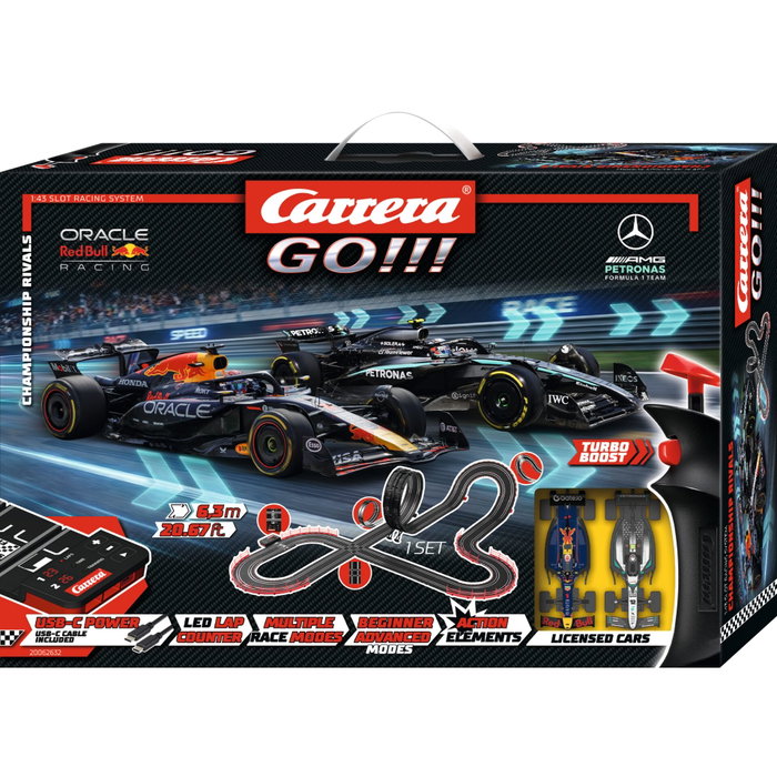 Carrera GO!!! Championship Rivals - Set de pista de slot F1 (Mercedes y Red Bull) Carrera GO!!! Championship Rivals - Set de pista de slot F1 (Mercedes y Red Bull)