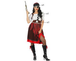 Disfraz Pirata Mujer Adulto Rojo XXL