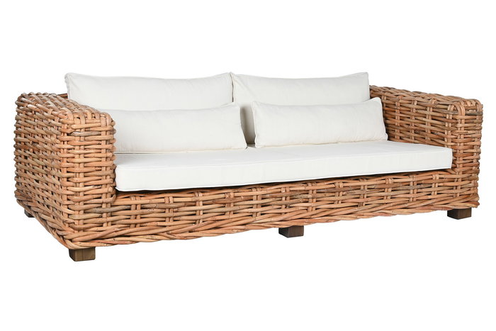 DKD Home Decor Indonesia 1c24 Sofá Natural Crudo Ratán 220 x 98 x 64 cm Set de 4 con Cojines DKD Home Decor Indonesia 1c24 Sofá Natural Crudo Ratán 220 x 98 x 64 cm Set de 4 con Cojines