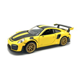 MSZ Porsche 911 GT2 RS D00396 - Coche a Escala 1:32 Pullback de Metal Die-Cast - Color Amarillo - Juguete de Colección